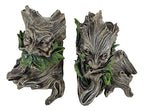Ebros Gift Mythical Forest Tree Spirit Ent Celtic Greenman Decorative Bookends Figurine Pair Set 6" Tall Wicca Horned God Sculptural Bookend Library Bookshelf Accent
