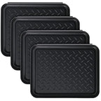 4 Pcs Boot Tray for Entryway Black Small Shoe Tray Waterproof Shoe Mat Front Door 13.78 x 10.83 x 1.18 Inch Boot Mat Multi Purpose Plastic Accessories Pet Entryway Indoor and Outdoor Use