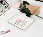 WODMIS Christian Coquette Bow Ceramic Jewelry Tray Dish, Preppy Aesthetic Ribbon Jewelry Plate Ring Trinket Dish, Trendy Bible Verse Gifts for Women Bestie Best Friends - color: Pink-4