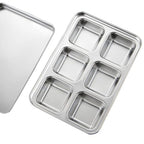 Stainless Steel Ice Cube Trays with Lid, Easy Release Durable Metal Ice Mold for Freezer, Ideal for Whiskey, Cocktails & Drinks (1 Pack) - color: 6-Cube Ice Tray - Pack of 1