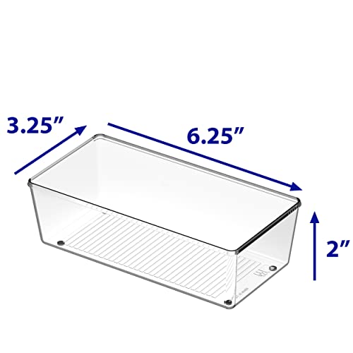 Simple Houseware Clear Drawer Organizer for Office Bin Desk Storage, 3.25"x 6.25", 6 Packs - size: Medium Size