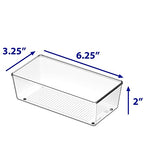 Simple Houseware Clear Drawer Organizer for Office Bin Desk Storage, 3.25"x 6.25", 6 Packs - size: Medium Size