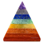 Amazing Gemstone Chakra Pyramid Crystal Healing Stones - 2" Great Pyramid Figurine of Natural Stone Pyramid for Meditation, Reiki, Chakra Balancing and Crystal Pyramids Grid - color: Chakra (Bonded)