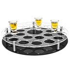 Round 36 Shot Glass Holder Acrylic Shot Glass Tray Holders Clear Organizer Wine Cup Serving Tray Cups Display Accessories for Party, Bar, Club,Large Hole: 1.77 Inch - style: 1.77 inch hole - round (36 Holes)