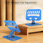 Metal Tablet Stand, Adjustable 360° Rotation Tablet Holder Compatible with 4-13" Tablet Such as iPad Pro Air, iPad mini, Tab S11 10, Surface Pro 12 (Blue) - color: Blue