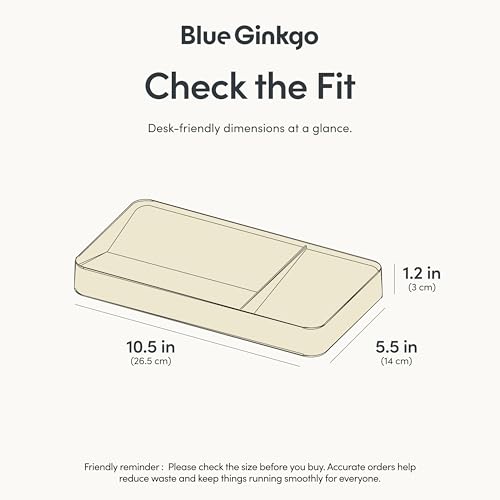 BLUE GINKGO Desk Tray – Korean-Made Organizer for Notes, Pens, Pencils, and Accessories (Double-sided, Beige) - color: BEIGE, size: TRAY