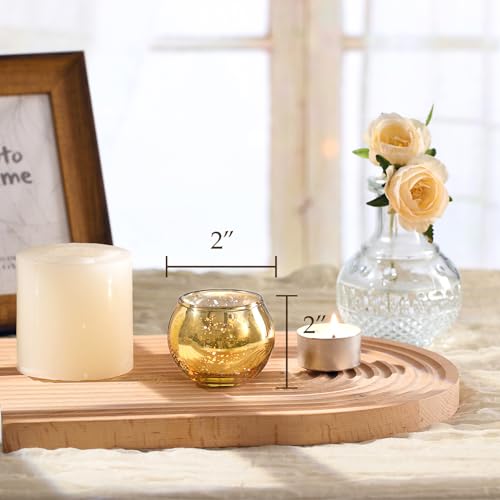LAMORGIFT 24 Pcs Gold Votive Candle Holders -Gold centerpieces for Wedding Table Decor, Mercury Tealight Candle Holder for Bridal Shower, Engagement, Birthday Party Decorations - color: Gold