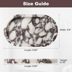 Natural Calacatta Viola Marble Tray 10"x6" - Non-Resin Bathroom Vanity Organizer & Kitchen Decor | Waterproof Oval Stone Serving Dish (Purple Portoro) - style: Calacatta Viola - 1 Pack