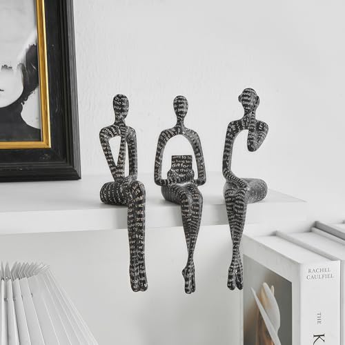 XINXUAN Letter - Black Statue Home Decor - Modern Bookshelf & Desk Decor - 3 Piece Set - color: Letter - Black