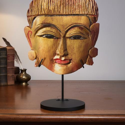 1 Pcs Mask Display Stand U Style Metal African Tribal Mask Holder Tall Adjustable with Detachable Base for Sculptures Artifacts Egyptian Roman Greek Pre Columbian Collectible (12 Inch Height) - size: 12 Inch Height