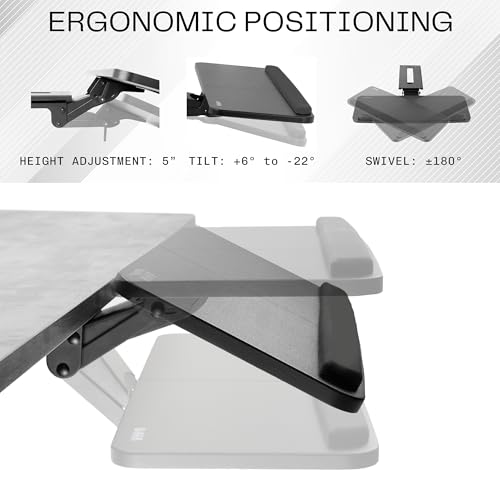 VIVO Adjustable Computer Keyboard & Mouse Platform Tray Ergonomic Under Table Desk Mount Drawer Underdesk Shelf (MOUNT-KB03B) - color: Black, size: 25"