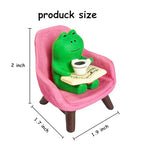 Miniature Frog Figurines Desk Accessories，Funny Frog Statue Home Office Desk Decor，Cute Frog Sculpture Gift for Frog Lovers