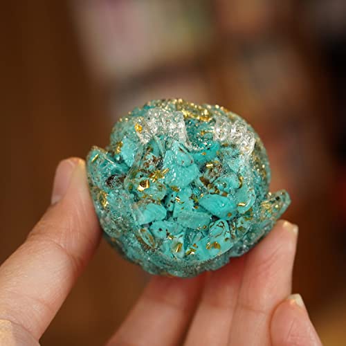 OwMell Owl Statue Tumbled Stone Gemstone Owl Figurine Home Decor Shelf Decor 2.5" - Turquoise - color: Turquoise