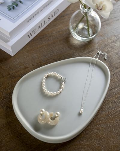 MONEST Avocado Jewelry Tray (Gray), Ring Dish, Trinket Tray, Key Dish, Nightstand Organizer