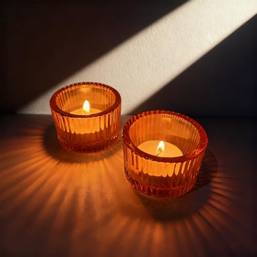 2pcs Tea Light Candle Holders Glass Votive Candle Holders Table Centerpiece for Wedding Birthday Home Decor (Gold) - color: Gold