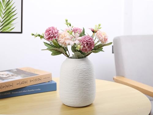 Ceramic Vases, White Vases, Minimalist Vases, Home Decor Vases, Fits Everywhere, Also Gifts for Christmas, Independence Day and Other Holidays, 5.9 Inch. (White) - color: White