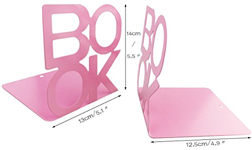 Winterworm Cute Fashion Book Style Nonskid Bookends Art Bookend Home Office Kitchen Book Shelf (Pink) - color: Pink