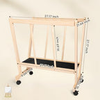 GENMOUS Wood Large Print Rack with Castors - Artist Display and Storage Rack,Natural Wooden Storage & Crafts Drying Racks for Canvas,Artwork,Prints,Panels,Posters,Art Shows & Galleries Display Stands - size: Wood-1Layer