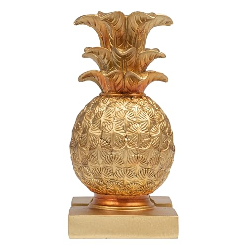 Creative Co-Op Pineapple Shaped Gold Resin Bookends (Set of 2 Pieces)