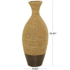 Deco 79 Seagrass Handmade Decorative Vase Tall Woven Floor Centerpiece Vase, Vase for Home Decoration 11" x 11" x 27", Brown - size: 11" x 11" x 27"