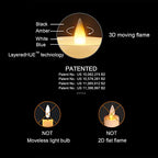 Flameless Taper Candles Flickering with Remote and Timer, 3D Moving Flame Taper Candle Battery Operated to 400 Hours, 9 Inch Window Candles, (Glitter Green) - color: Glitter Green