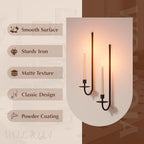 Metal Wall Candle Sconce Holder Set of 2 Wall Mount Candle Holder Pillar Holder Black Modern Wall Candle Sconces Hanging for Living Room Farmhouse Fireplace Wedding - color: Black, size: 2PC