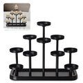 10arms Tea Candle Holder Tray, Metal Black Candlestick Holder, Candle Holders Set of 10, for Dining Room, Table Centerpiece Decor,Decorative Tray… - size: tea's 10arms