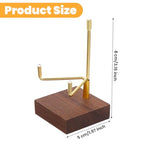 Sibba Adjustable Metal Arms Display Stand with Walnut Base Small Display Easel Holder Crystal Displays Stand Home Décor Accents Rack for Geodes Fossils Rocks Small Plates Photos (3.15x1.97x0.59 in)