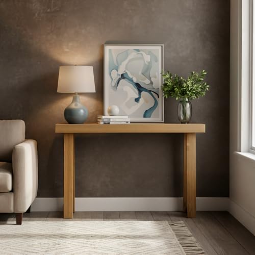 Plank+Beam Solid Wood Console Table, 36 Inch, Sofa Table, Narrow Entryway Table for Hallway, Behind The Couch, Living Room, Foyer, Easy Assembly, Pecan - color: Pecan, size: 36" Console Table
