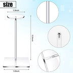 Yookeer 2 Set 16 Inch Clear Acrylic Hat Stands and Wig Display Rack Stands for Multiple Hats Display Tabletop Baseball Caps Watch Tabletop (Square Bottom) - color: 16 Inch in Height, style: Square Bottom