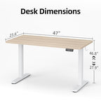 TIQLAB Electric Standing Desk, 47 * 24 Inches Adjustable Height Stand up Desk,Sit Stand Home Office Table with Splice Board, Light Walnut - color: Light Walnut, size: 47*24 inch