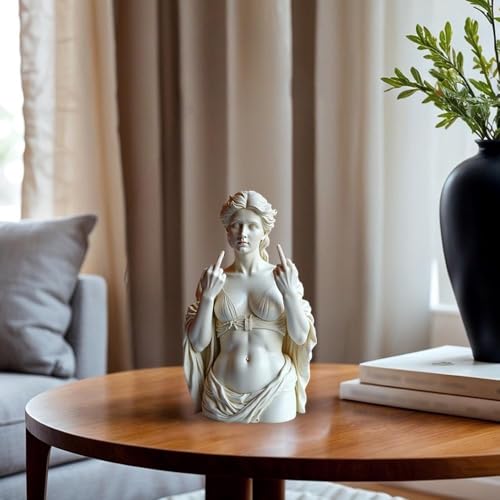 Funny Middle Finger Venus Statue – Bold Greek Goddess Aphrodite Resin Figurine, Roman-Style Venus Bust Sculpture with Attitude, Unique Home & Office Shelf Decor, Rebellious Gift for Women & Men - color: Style C 1pcs
