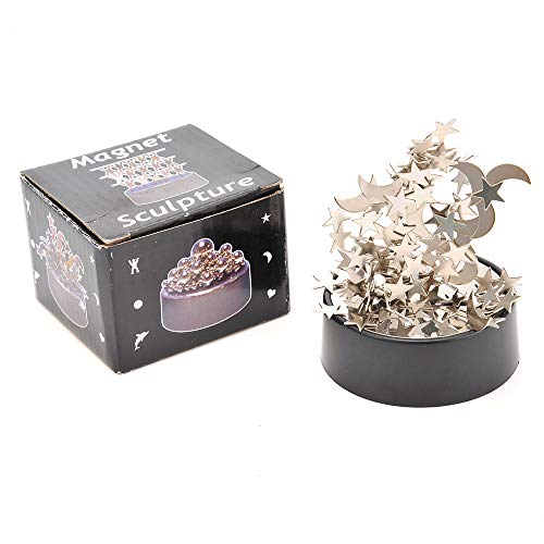 PowerTRC Magnetic Desktop Sculpture (Moons and Stars) | Mini Magnetic Art Decoration for Desktop | Fun Stress Relief Office Gift - style: Minimalist