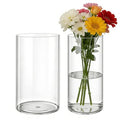 2 Pack Acrylic Cylinder Vases, Non-breakable Vase for Centerpieces,10 inch Tall Clear Flower Vase Bulk Floating Candle Holder for Wedding Table Home Decor and Party (6 x10 in+4 x10 in) - size: 2 Pack(4''W x 10''H & 6''W x 10''H)