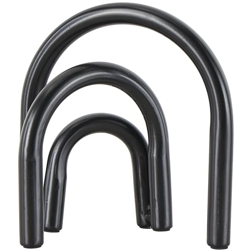Deco 79 Metal Geometric Decorative Sculpture Overlapping Arch Home Decor Statue, Accent Figurine 7" x 4" x 8", Black - color: Black