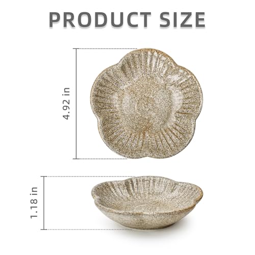 Koythin Ceramic Candlestick Holder for Pillar Candles, Floral Shape Candle Stand & Dish Bowl for Candlesticks, Incense, Decorative Ceramic Plate Tray for Table Centerpiece and Home Decor (Khaki) - color: Khaki