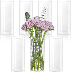 7pcs Glass Cylinder Vases for Centerpieces - 8 Inch Tall Glass Vases for Flower, Clear Flower Vase Bulk Floating Candle Vase for Table Centerpiece Wedding Home Décor - size: 7 Pack 8 Inch
