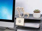 Human and Dog Hugging Sculpture Decor - Forever Loved Pet Memorial Statue Gifts, Decorative Figurine for Home, Shelf, Desk & Office (Sandstone)