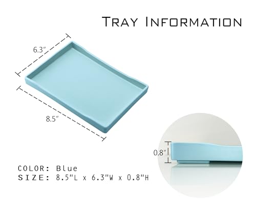 Small Blue Mini Serving Tray (8.5 x 6.3 inch) for Serving Accessory, Spa, Coffee, Drinks, Wine, Tea, Bar, Party, Seasoning, Perfume or Display Use. - color: Blue-1 Tray, size: 8.5" x 6.3" x 0.8"