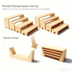 Wooden Display Stand Wood Tiered Racks, 2 Set 8 Piece Wood Display Shelf for Cupcake,Jewelry,Card, Vendor Events, Table Shelves Wooden Riser Organizer Dessert Showcase-Natural - color: Natural