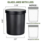 SUPMIND 12 Pack 10oz Glass Candle Jars with Lids and Sticky Labels, Empty Candle Jars for Making Candles Bulk Containers(Matte Black) - color: Black, size: 10oz
