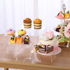 Chuangdi 20 Pcs Acrylic Display Risers, Clear Product Stand, Jewelry Display Riser Shelf Showcase Fixtures for Figure Dessert Cupcake Candy Action Showcase(Extra Large Set) - color: Clear, size: Extra Large Set