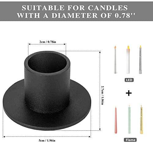 4 Pcs Black Candle Holders Retro Candlestick Holder Farmhouse Decor for Home Wedding Party Anniversary Housewarming Gifts for Women Men - color: 211165-4