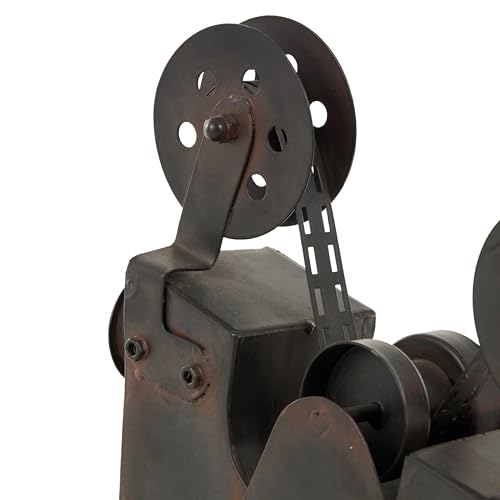 Deco 79 Metal Film Decorative Sculpture Camera Home Decor Statue, Accent Figurine 12" x 7" x 15", Brown
