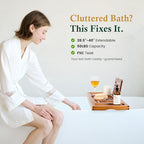 Teak Bathtub Tray, Bath Caddy with Wine Glass Holder, Phone Dock & Book Stand | Hands-Free Reading & Ultimate Spa Relaxation Experience-Natural - color: Classic Teak Finish