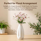 White Ceramic Flower Vase Matte Finish Modern Home Decor for Wedding Centerpiece Dinner Table Office Desk Decorations