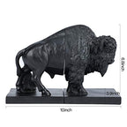Set of 2 Polyresin Buffalo Bookend,Art bookend, Homedecor for Kids, Office Decor (Black)