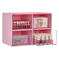 Vtopmart 4Pack Small Stackable Storage Drawers, Bathroom Makeup Organizer,Plastic Storage Bins For Vanity, Undersink, Kitchen Cabinet, Pantry, Home Organization(Pink) - style: 4pack-Pink