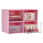 Vtopmart 4Pack Small Stackable Storage Drawers, Bathroom Makeup Organizer,Plastic Storage Bins For Vanity, Undersink, Kitchen Cabinet, Pantry, Home Organization(Pink) - style: 4pack-Pink