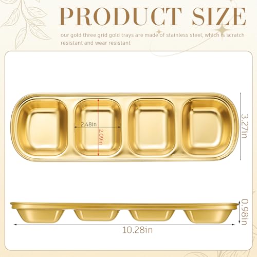 Teenyyou 4 Pcs DIY Esthetician Bowls Face Mask Tray Esthetician Supplies Stainless Steel Compartment Serving Tray Women Skincare Products for Spa Salon Aesthetician Beauty, Nail Art(Gold,Large) - color: Gold, size: Large